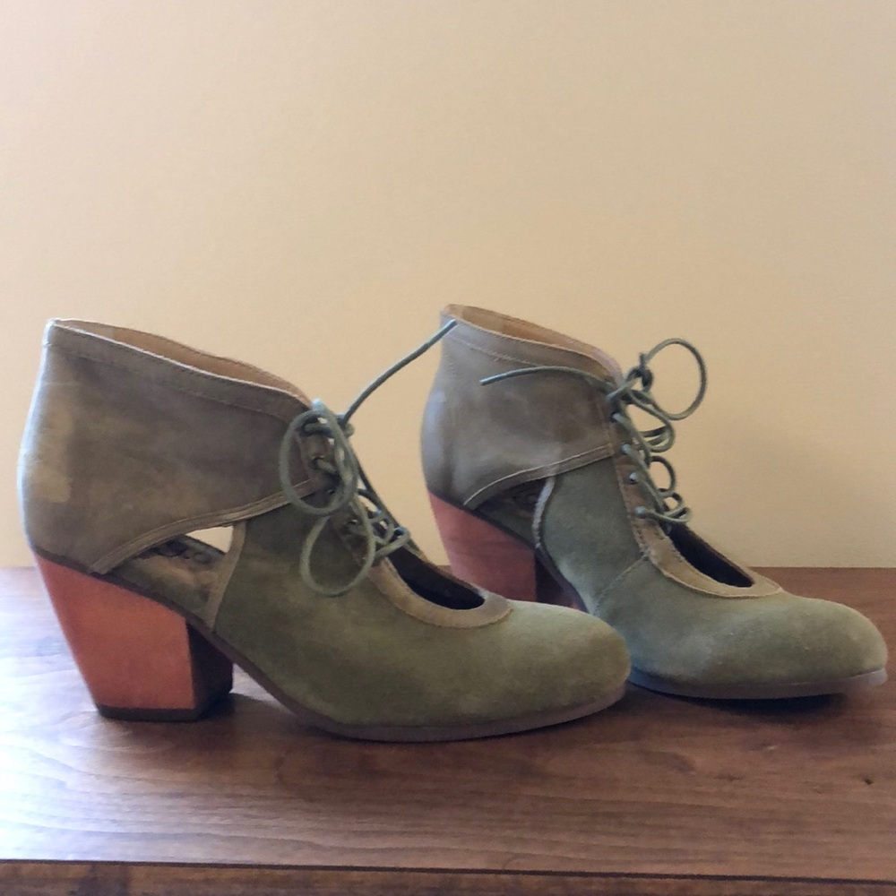 Latigo suede lace up bootie